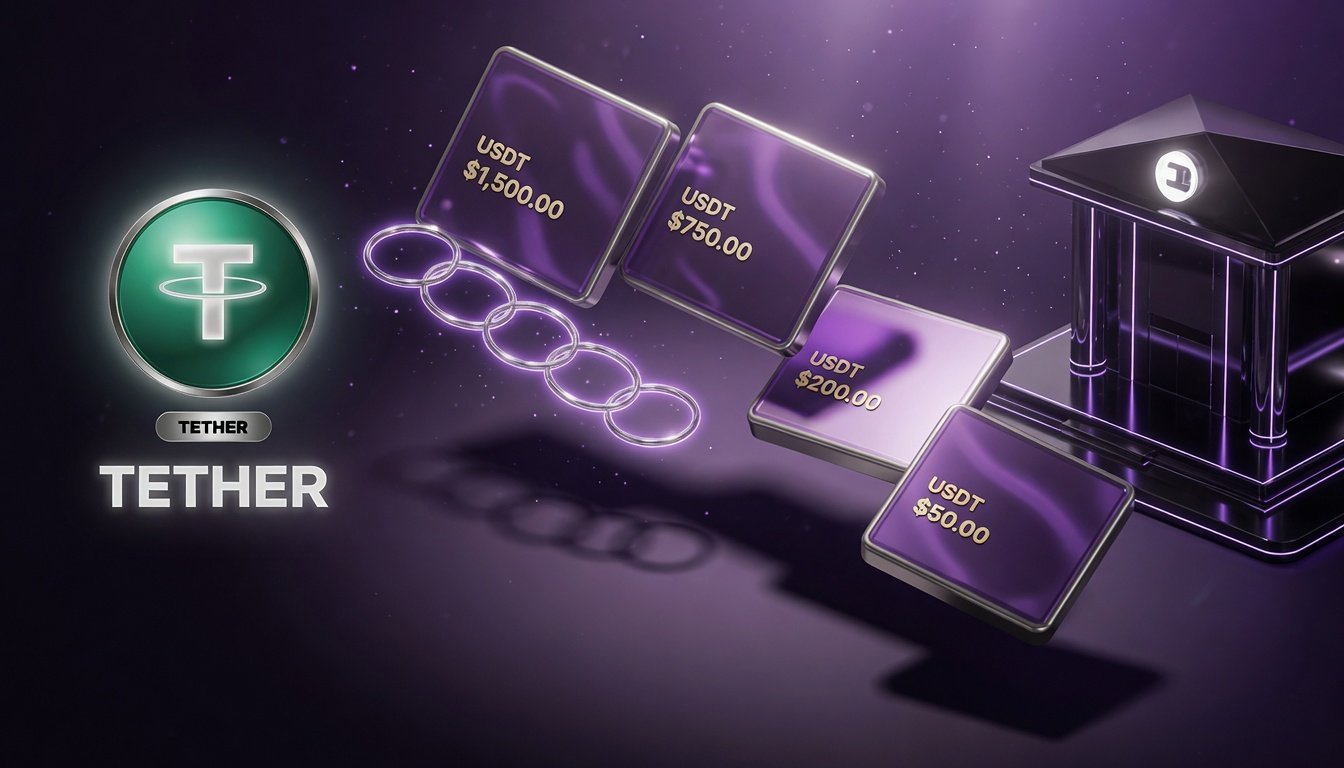Settle · Tether through chain to merchant bank